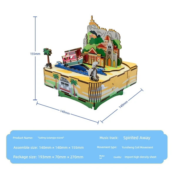 3D Puzzle Model Müzik Kutusu - Denizci Gulangyu [Giriş Seviyesi]