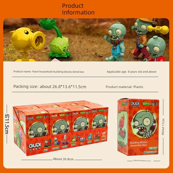 Plants vs Zombies Zombi Adam Yapı Blokları - No.1 Bomba (8 Model Kutulu) - 6