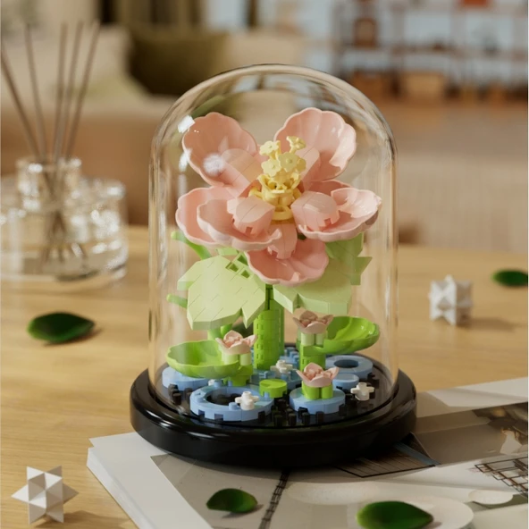 Çiçek Saksısı Yapı Blokları Buket Puzzle - Çiçek Dili Renkli Seri-Rüya Güzelliği♥Tozluk - 9