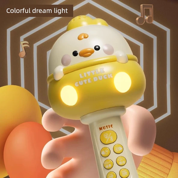 Çocuk Kablosuz Bluetooth Karaoke Mikrofon Oyuncak - Clelan Meng Ördek - Resim 5