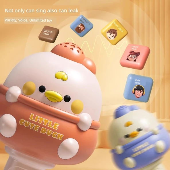 Çocuk Kablosuz Bluetooth Karaoke Mikrofon Oyuncak - Clelan Meng Ördek - Resim 6