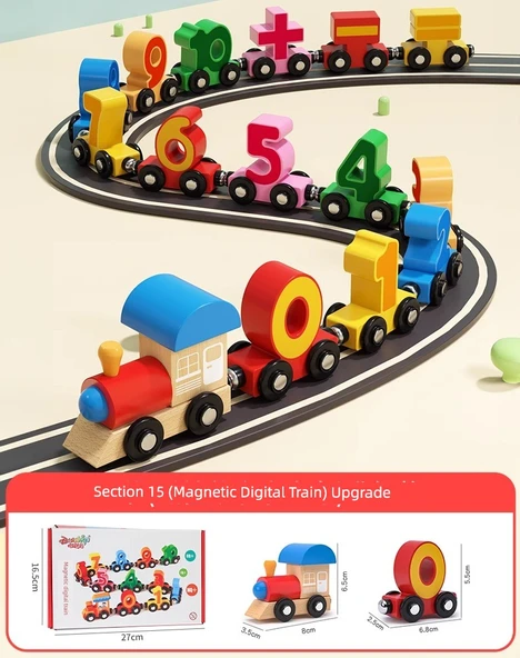 Manyetik Dijital Tren Rayı - 15 Parça - Geliştirilmiş Model