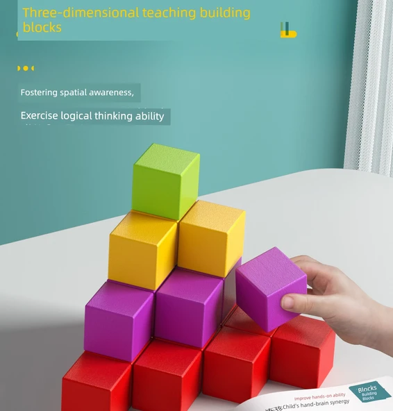 Kare Ahşap Bloklar - Matematik Öğretici Oyuncak - 50 Adet - 2cm - 8