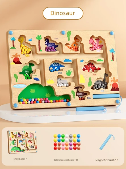 Çocuklar için Konsantrasyon Eğitimi Puzzle Oyuncak Seti - Büyük Boy [Dinozor]