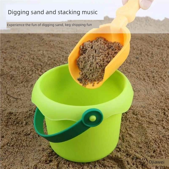 Çocuk Kum Oyuncakları Seti - Toz Kovası Dört Parça Set - 4