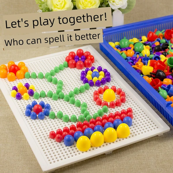 Mantar Çivi Sanatı Puzzle Seti - 832 Çivi - 2