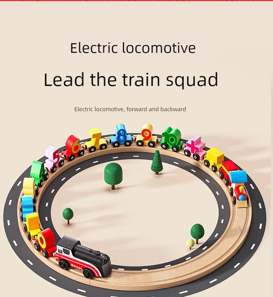 Manyetik Dijital Tren Rayı - 12 Parça - Elektrikli - Kayın Ağacı Raylı - 10