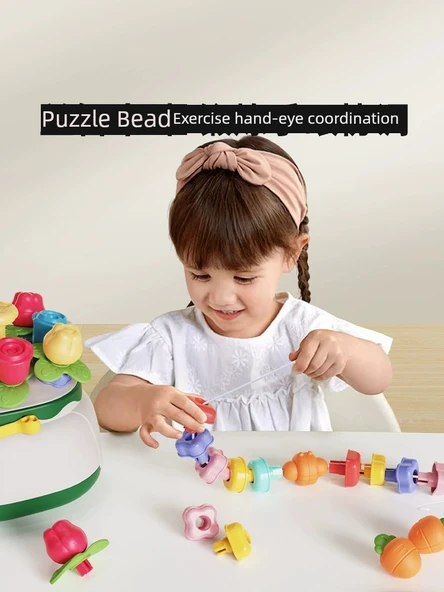 Montessori Mantar Çivi Yapboz - Çiçek Tarzı Mantar Çivi ve Piramit Bloklar (15 Parça) - 4