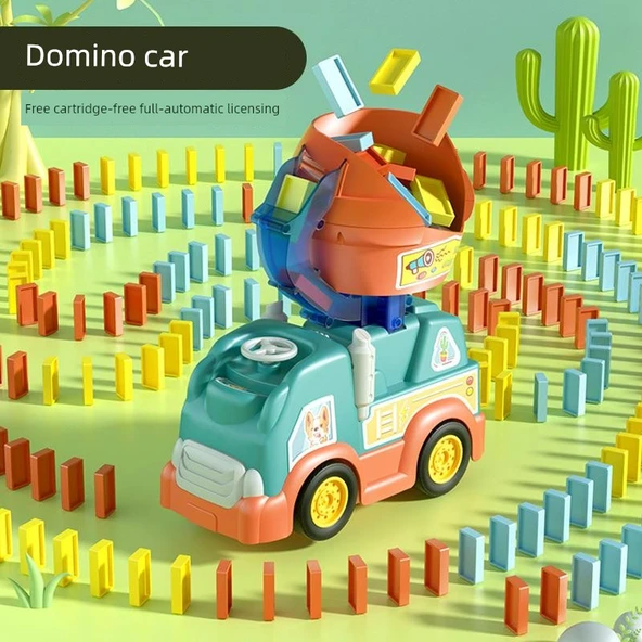 Domino Tren Mikser Kamyon Oyuncağı - Yeşil - 60 Parça - 2