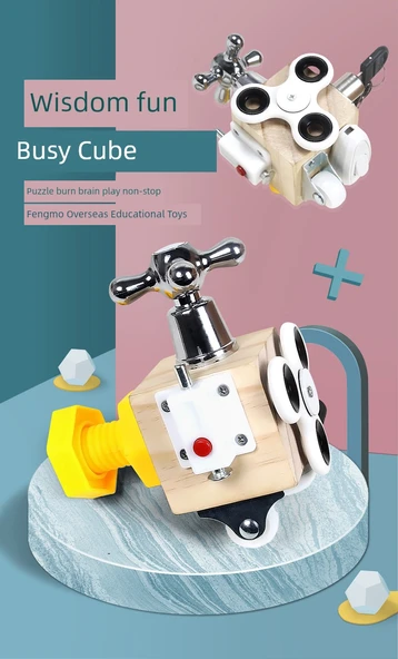 Montessori Bebek Oyuncak Kutusu - Müzik Küpü + Yaşam Küpü - 8