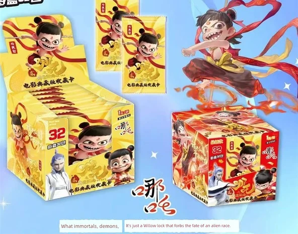 Nezha Sihirli Çocuk Koleksiyon Kartları - 2 Büyük Kutu 64 Paket [320 Kart] - 5