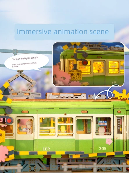 3D Ahşap Puzzle Kiraz Çiçeği Turu - TGS03 Çiçek Dolu - 3