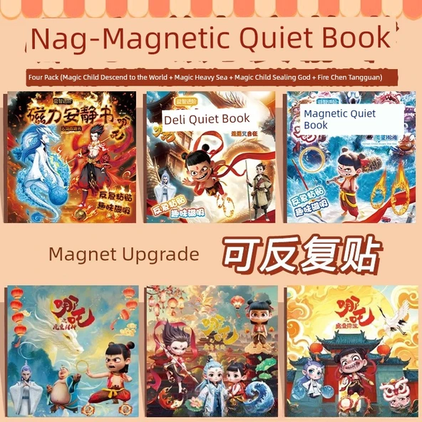 Manyetik Sessiz Kitap - 4'lü Nezha Serisi Yeni
