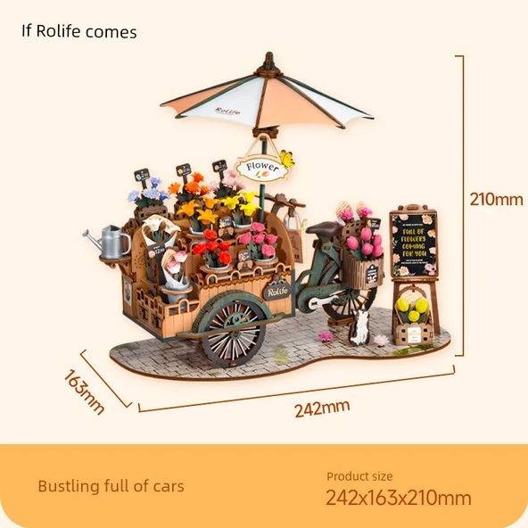 3D Ahşap Puzzle Kiraz Çiçeği Turu - TGS03 Çiçek Dolu