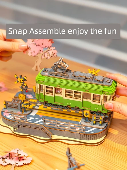 3D Ahşap Puzzle Kiraz Çiçeği Turu - TGS03 Çiçek Dolu - 4