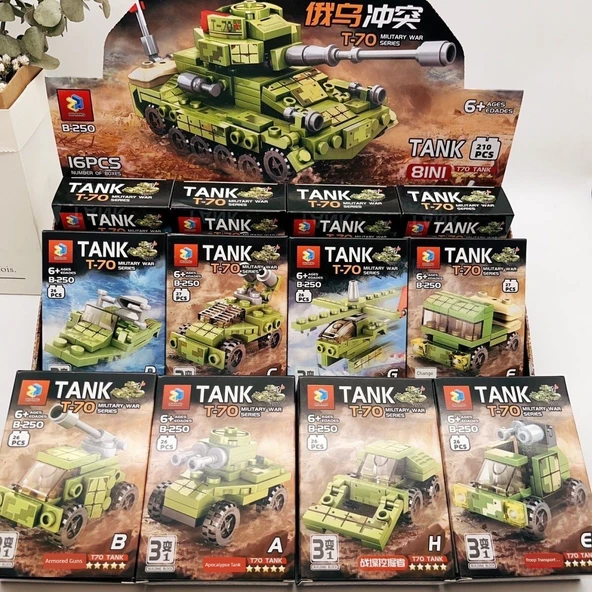 Tank Yapı Blokları - T-70 Rus-Ukrayna Savaşı Tankı Rastgele 2 Kutu
