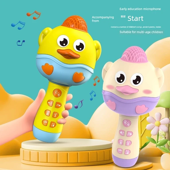 Çocuk Karaoke Mikrofonu - Kablosuz Bluetooth - Gelişmiş Mor Ördek - 2