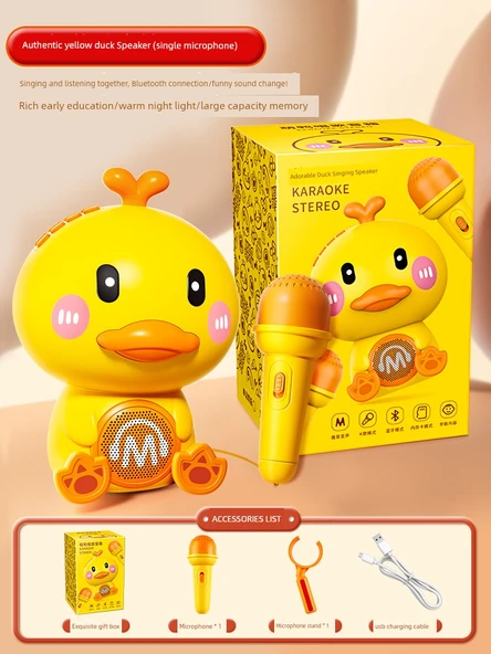 Çocuk Karaoke Mikrofonu - Bluetooth - Meng Duck - Tek Mikrofon