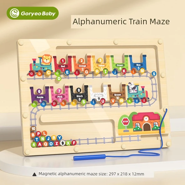 Alfabetik Tren Labirent Oyuncak - Çocuklar için Renk Sınıflandırma
