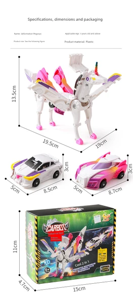 Altın Kanatlı Ejderha Dönüşen Robot Araba Oyuncak - 12