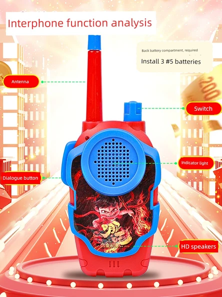 Çocuk Telsiz Telefon - 500m Çift Şarj Seti - 6