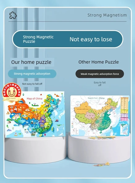 Çocuklar için Manyetik Çin Haritası Puzzle - Üç Krallık Huarong Yolu - 10
