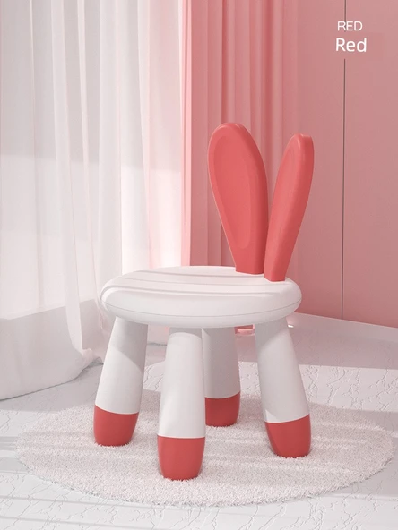 Çocuk Tavşan Sandalye - Pembe - Montaj Oyuncak Blokları