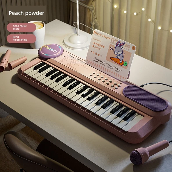 Çocuk Elektronik Org Piyano Klavye Oyuncak - İki-in-Bir Saklama - Pembe