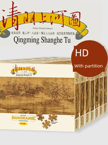 Qingming Shanghe Haritası Puzzle - Bianjing Şehir Merkezi - 950 Parça - Resim 3
