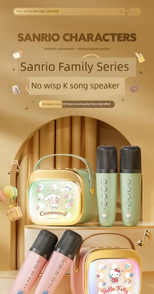 Hello Kitty Karaoke Mikrofonu - Çift Mikrofon, Reverb, Bluetooth - 8