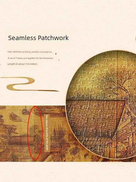 Qingming Shanghe Haritası Puzzle - Bianjing Şehir Merkezi - 950 Parça - Resim 5