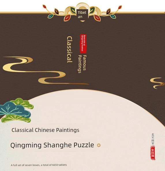 Qingming Shanghe Haritası Puzzle - Bianjing Şehir Merkezi - 950 Parça - Resim 11