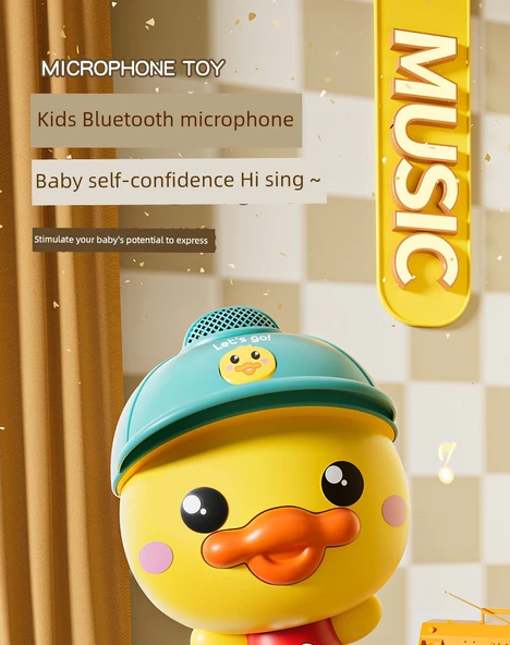 Şirin Civciv Mikrofon Hediye Kutusu - Krem Sarı, USB Şarjlı, Bluetooth, Erken Eğitim - 7