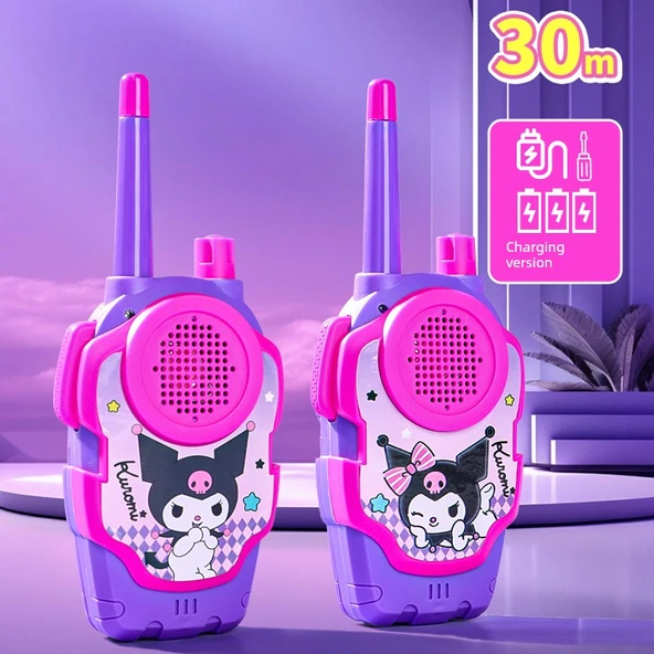 Çocuk Telsiz Telefon - 30m Kuromi Çift Şarj Seti