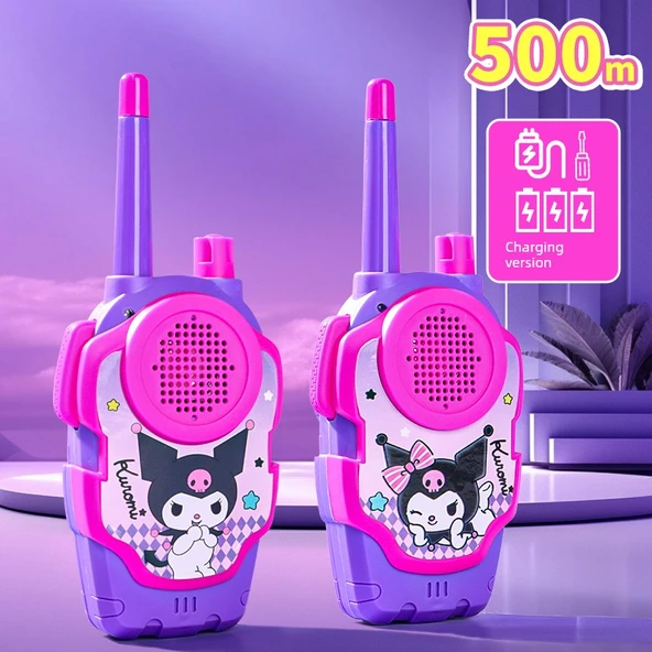 Çocuk Telsiz Telefon - 500m Kuromi Çift Şarj Seti