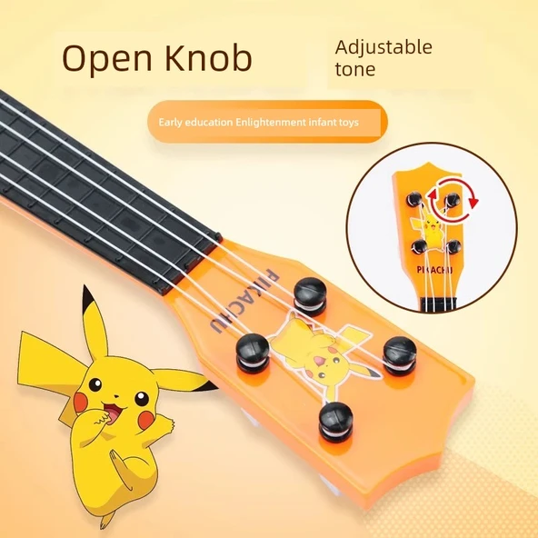 Pikachu Çocuk Müzik Aleti Oyuncak Seti - Sanrio Ukulele Küçük Boy - 4