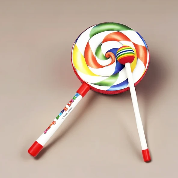 Gökkuşağı Lolipop Davul - 6 inç