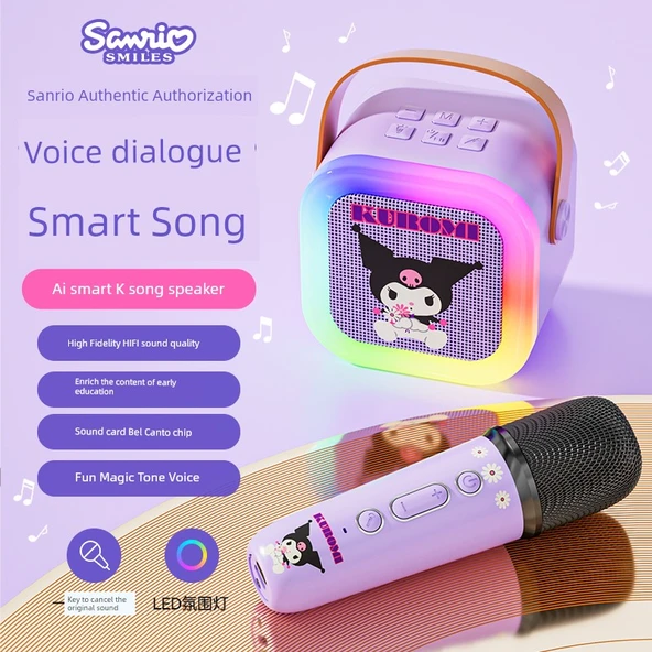 Çocuk Karaoke Mikrofonu - Big Ear Dog Mavi - Çift Mikrofonlu - Bluetooth Özellikli - 4