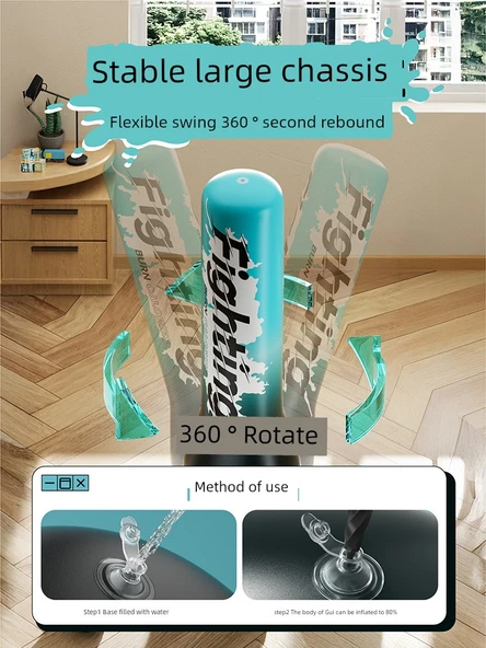 Çocuk Şişme Hacıyatmaz Boks Kolonu - 1.5m Mavi - Resim 9