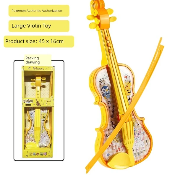 Pikachu Çocuk Müzik Aleti Oyuncak Seti - Pikachu Keman Büyük Boy