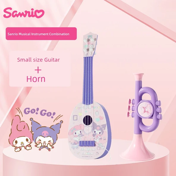 Pikachu Çocuk Müzik Aleti Oyuncak Seti - Küçük Boy Ukulele + Korna