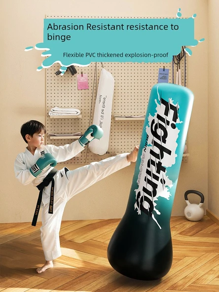 Çocuk Şişme Hacıyatmaz Boks Kolonu - 1.5m Mavi - Resim 4