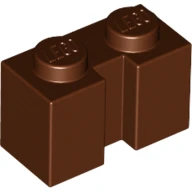 Dikey Oluklu Lego 1x2 Tuğla - Kızıl Kahverengi - 2