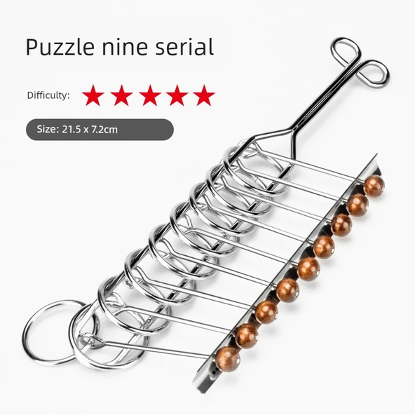 Çin Zeka Oyunu Seti - Standart Dokuz Zincir Renkli Kutu