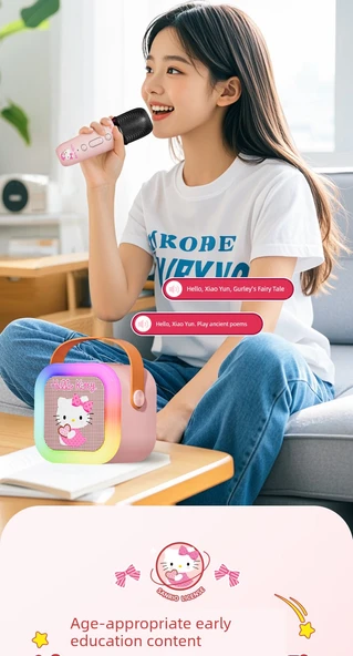 Çocuk Karaoke Mikrofonu - Big Ear Dog Mavi - Çift Mikrofonlu - Bluetooth Özellikli - 10