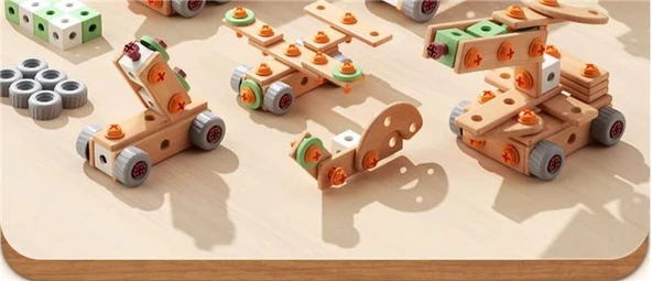 Çocuklar için Eğitici Kendin Yap Montaj Alet Seti - 158 Parça Elektrikli Tornavida Seti (Saklama Kutusu + Şarjlı Matkap) - Resim 9