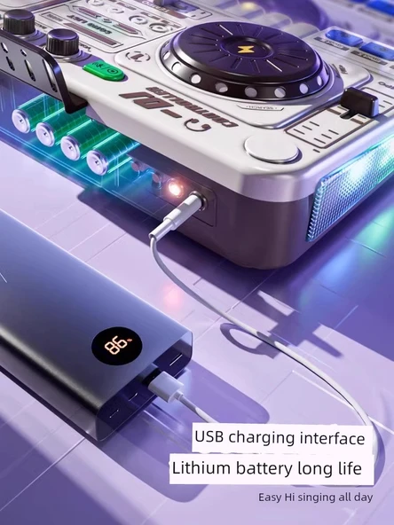 Çocuk Elektronik Org DJ Disk Yapımcısı - Siyah - Gelişmiş Model - Resim 4