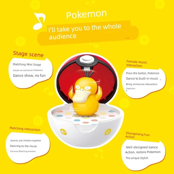 Pokemon Müzik Kutusu Poke Topu Pikachu 3 Tonlu Dans Eden Oyuncak Bebek - 5