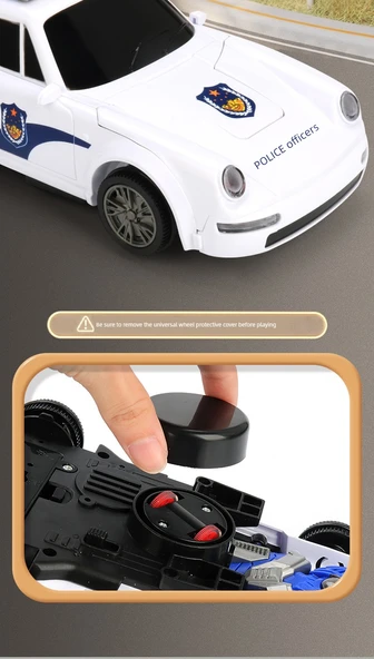Çocuk Puzzle Oyuncak - Dönüşen Polis Arabası - Şarjlı Model - 11
