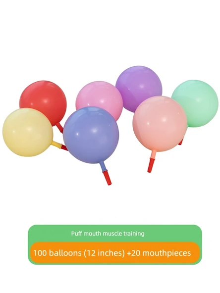 Montessori Üfleme Oyuncak - 100+20 Ağızlık ile Balon Üfleme